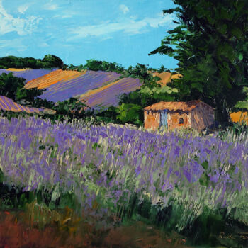 Painting titled "Shelter and lavende…" by Radu Focsa, Original Artwork, Oil