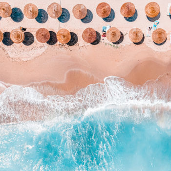 Fotografía titulada "Beach Print, Aerial…" por Radu Bercan, Obra de arte original, Fotografía digital