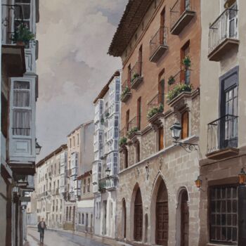 Painting titled ""Vitoria", obra de…" by Rafael Gurrea Sánchez, Original Artwork, Watercolor
