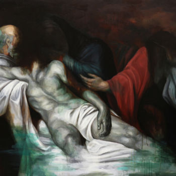 Painting titled "La muerte de la aut…" by Rafael Pascuale Zamora, Original Artwork, Oil