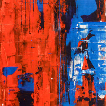 Painting titled "Red, Black, Blue" by Rafael Ayala, Original Artwork, Acrylic