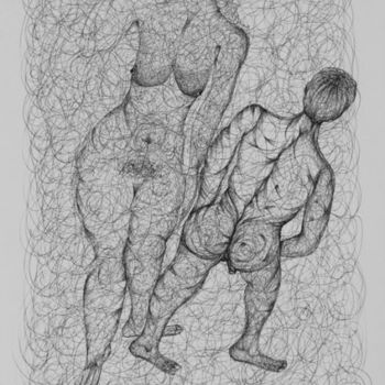 Dibujo titulada "Desnudos sin miedos." por Piedehierro., Obra de arte original