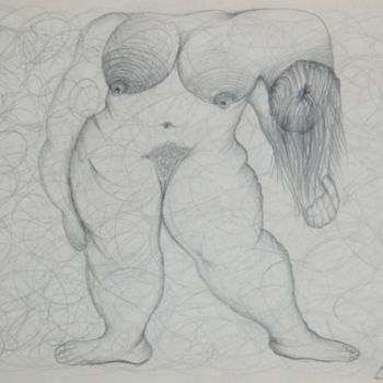 Dibujo titulada "Desnudos sin miedos…" por Piedehierro., Obra de arte original