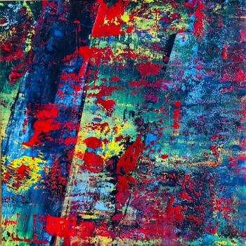 Painting titled "Abstract N11922" by Rafal Dobosz, Original Artwork, Oil