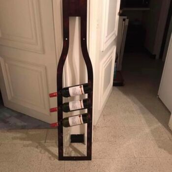 Sculpture intitulée "wine rack "bottle"" par Rafal Lesiak (MetaLove), Œuvre d'art originale, Métaux