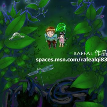 Arts numériques intitulée "宁静的森林" par Rafeal Qi, Œuvre d'art originale