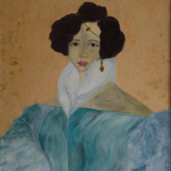 Peinture intitulée "La dama sognante" par Raffaela Quaiotti, Œuvre d'art originale, Huile