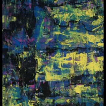 Painting titled "FONDALI FLUORESCENT…" by Srm, Original Artwork, Oil