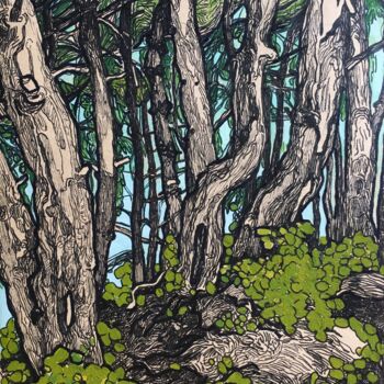Dessin intitulée "''Forest''" par Raffi Ghazaryan, Œuvre d'art originale, Acrylique