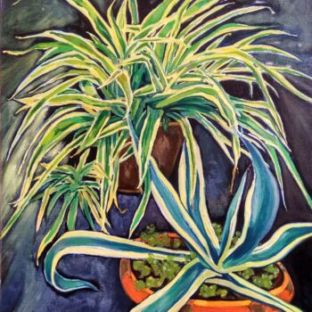 Картина под названием "''Plants''" - Raffi Ghazaryan, Подлинное произведение искусства, Масло Установлен на Деревянная рама…