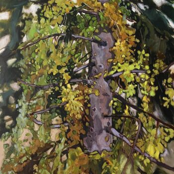 Картина под названием "''Tree''1" - Raffi Ghazaryan, Подлинное произведение искусства, Масло Установлен на Деревянная панель