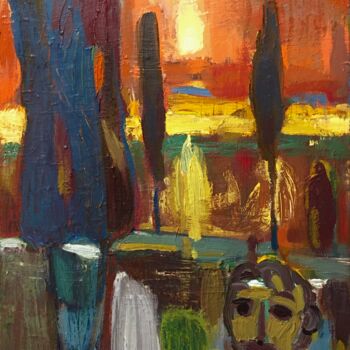 Картина под названием "''Sunset''" - Raffi Ghazaryan, Подлинное произведение искусства, Масло Установлен на Деревянная рама…