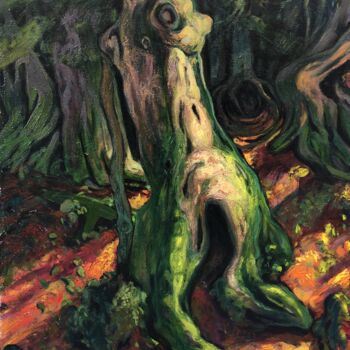 Картина под названием "''Around the trees''" - Raffi Ghazaryan, Подлинное произведение искусства, Масло Установлен на Деревя…