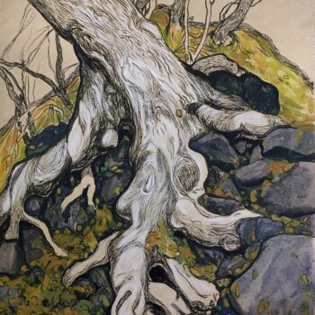 Painting titled "'''The tree''" by Raffi Ghazaryan, Original Artwork, Acrylic
