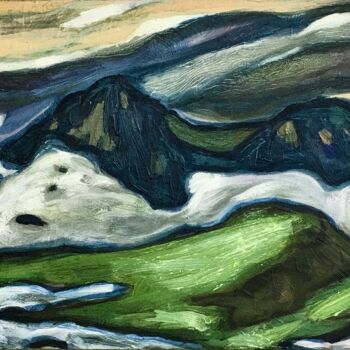 Pittura intitolato "''Misty mountains''" da Raffi Ghazaryan, Opera d'arte originale, Olio Montato su Telaio per barella in l…