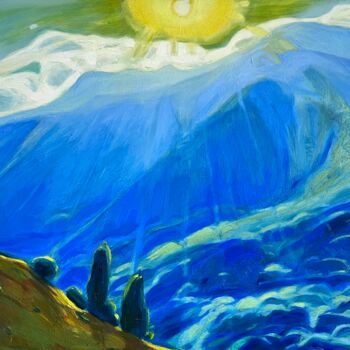 Картина под названием "''Dawn''" - Raffi Ghazaryan, Подлинное произведение искусства, Масло Установлен на Деревянная рама дл…