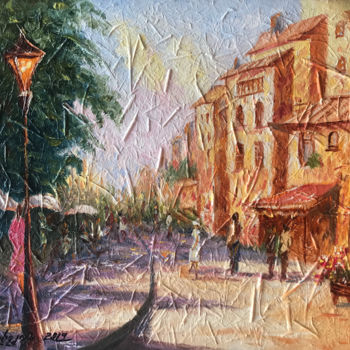 Pintura titulada "Cityscape (40x50cm,…" por Raffik Qeshishyan, Obra de arte original, Oleo Montado en Bastidor de camilla de…