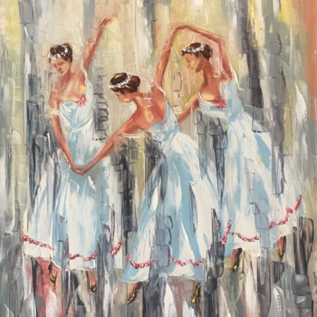 Pittura intitolato "Dancers (60x70cm, o…" da Raffik Qeshishyan, Opera d'arte originale, Olio Montato su Telaio per barella i…