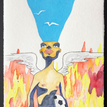 绘画 标题为“Habana Angel 3” 由Raffu, 原创艺术品, 水彩