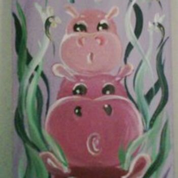 Painting titled "hippopo..." by Patricia Bernard, Original Artwork, Oil