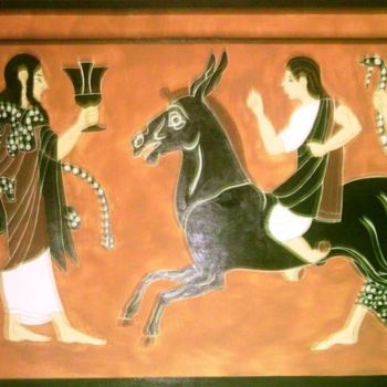 Peinture intitulée "GRECIA - Dioniso" par Rafox, Œuvre d'art originale