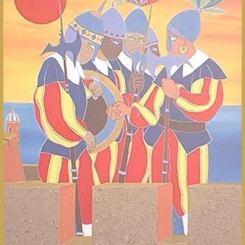 Malarstwo zatytułowany „guardie cubane” autorstwa Rafox, Oryginalna praca, Olej
