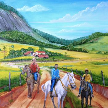 Pintura intitulada "Serra do Pão de Ló" por Ricardo Alves Ferreira Raf, Obras de arte originais