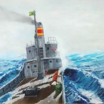 Pintura intitulada "Saga marinheira" por Ricardo Alves Ferreira Raf, Obras de arte originais, Óleo Montado em Armação em mad…