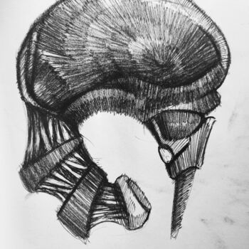 Desenho intitulada "Microbial sketch 422" por Rahel Tarik, Obras de arte originais, Carvão