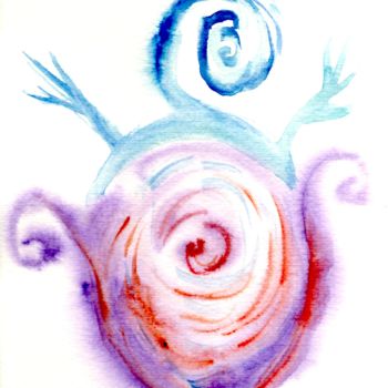 Pintura intitulada "Embryon3" por Rahsan, Obras de arte originais, Aquarela