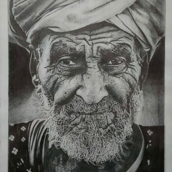 Disegno intitolato "old age" da Rahul Shakya, Opera d'arte originale, Matita