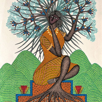 Peinture intitulée "Mother of the trees…" par Rahul Shyam, Œuvre d'art originale, Acrylique