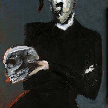 Painting titled "Skully" by Rai Escale, Original Artwork, Acrylic