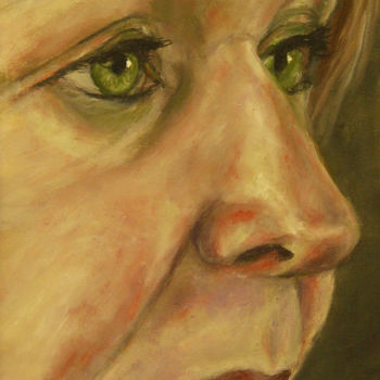 Painting titled "Portrait of Vuokko" by Raija Merilä, Original Artwork, Oil
