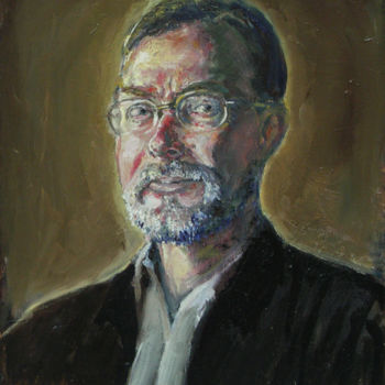 Painting titled "Portrait of Ilkka P…" by Raija Merilä, Original Artwork, Oil