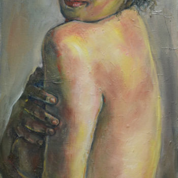 Ζωγραφική με τίτλο "Over The Shoulder" από Raija Merilä, Αυθεντικά έργα τέχνης, Λάδι
