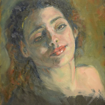 Ζωγραφική με τίτλο "Nice Lady by Raija…" από Raija Merilä, Αυθεντικά έργα τέχνης, Λάδι