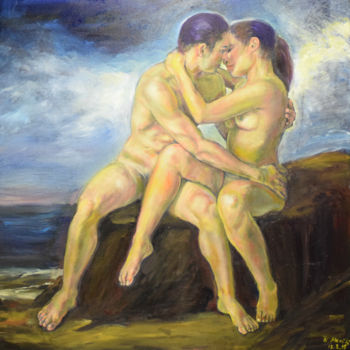 Peinture intitulée "You and Me 2 by Rai…" par Raija Merilä, Œuvre d'art originale, Huile