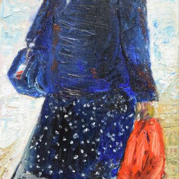 Schilderij getiteld "Silvia Going for Sh…" door Raija Merilä, Origineel Kunstwerk, Olie