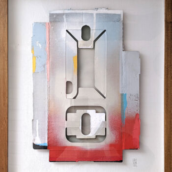 Malerei mit dem Titel "Frakt" von Raimo Bergt, Original-Kunstwerk, Acryl Auf Holzplatte montiert