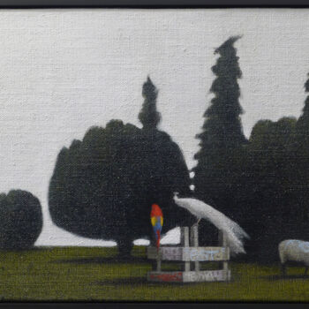 Peinture intitulée "Park" par Raimo Bergt, Œuvre d'art originale, Acrylique Monté sur Panneau de bois