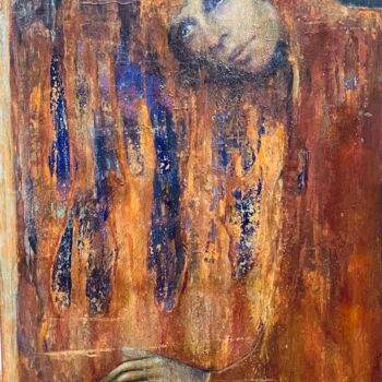 Painting titled "Icon of fire" by Raimonda Tamo, Original Artwork, Oil