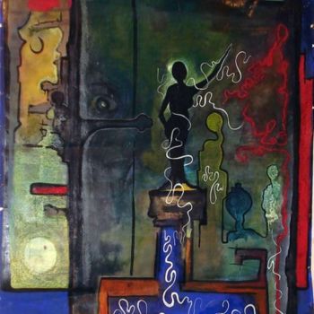 Painting titled "reflet de l'ame" by Raims, Original Artwork, Oil