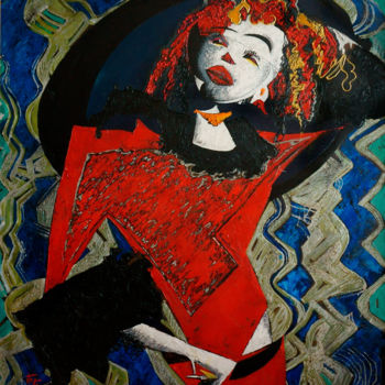 Картина под названием "Модница" - Берестов, Подлинное произведение искусства