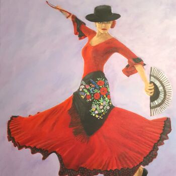 Malerei mit dem Titel "Flamenco" von Rainer Schmitt, Original-Kunstwerk, Acryl