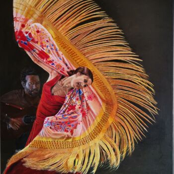 Malerei mit dem Titel "Flamenco II" von Rainer Schmitt, Original-Kunstwerk, Acryl