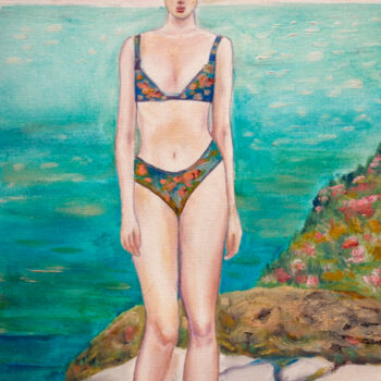 Pittura intitolato "Seaside Serenade" da Rais Art, Opera d'arte originale, Olio