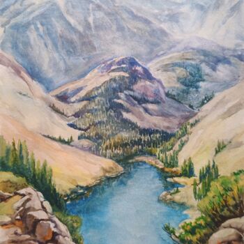Pintura intitulada "Somewhere in Altai" por Raisa Nikolaeva, Obras de arte originais, Aquarela