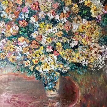Peinture intitulée "Colourful flowers i…" par Raissa Kagan, Œuvre d'art originale, Huile