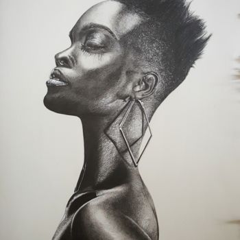 Desenho intitulada "The black beauty" por Raissa Levati Pelegrim, Obras de arte originais, Grafite